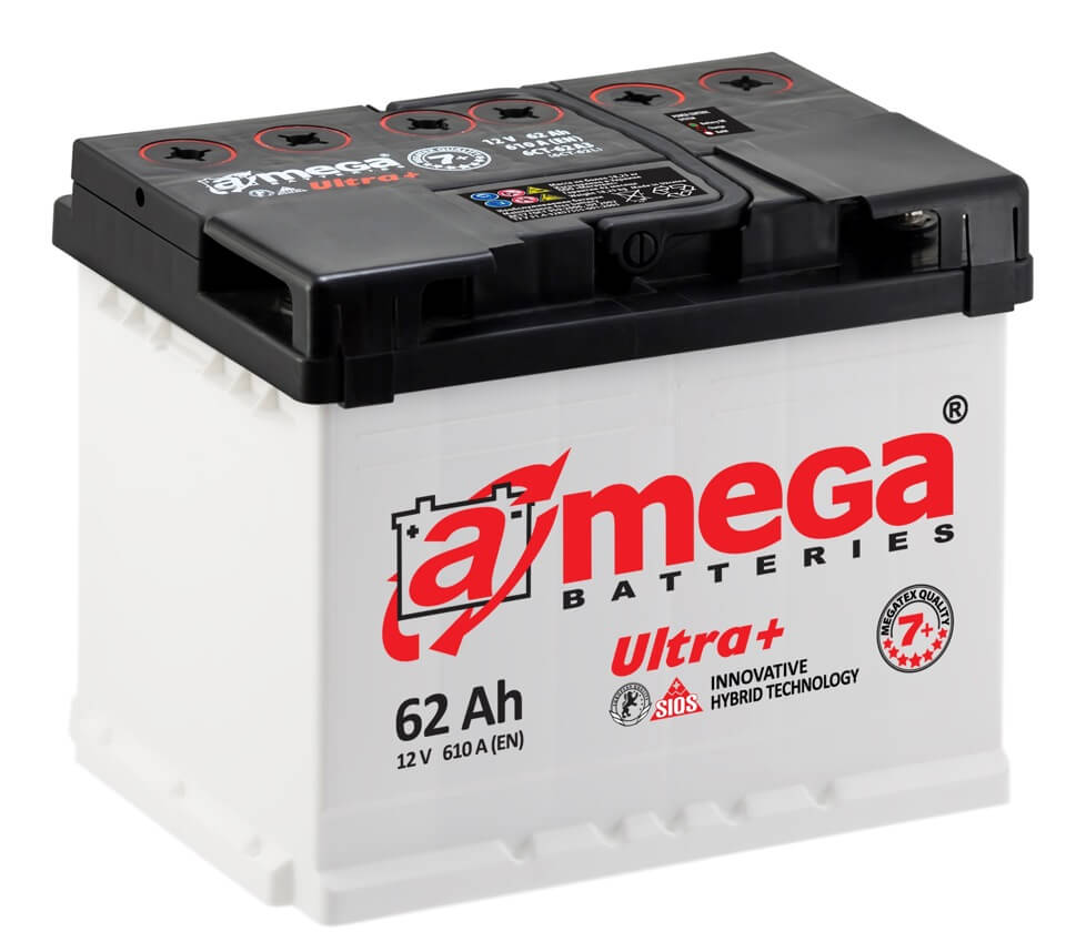 Аккумулятор Amega Ultra 62 А*ч, обратная полярность