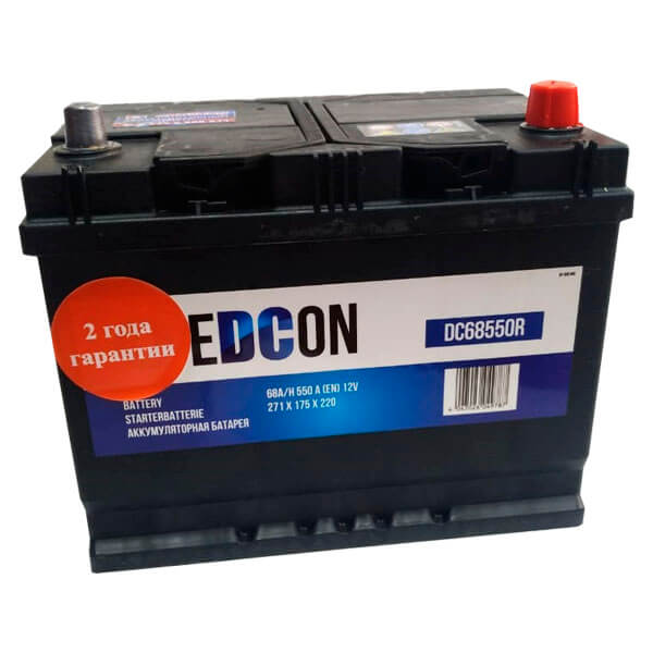 Аккумулятор EDCON DC68550L 68 Ah, прямая полярность