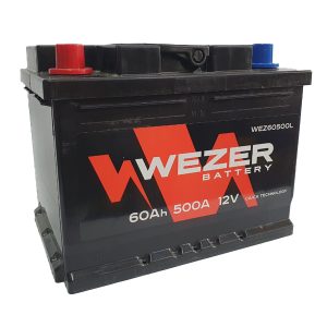 Аккумулятор WEZER Batterie 60Ah 500A (R), обратная полярность
