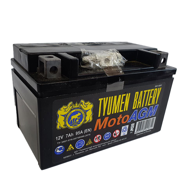 Аккумулятор Tyumen Battery MotoAgm 12V  7Ah 95A прямая полярность