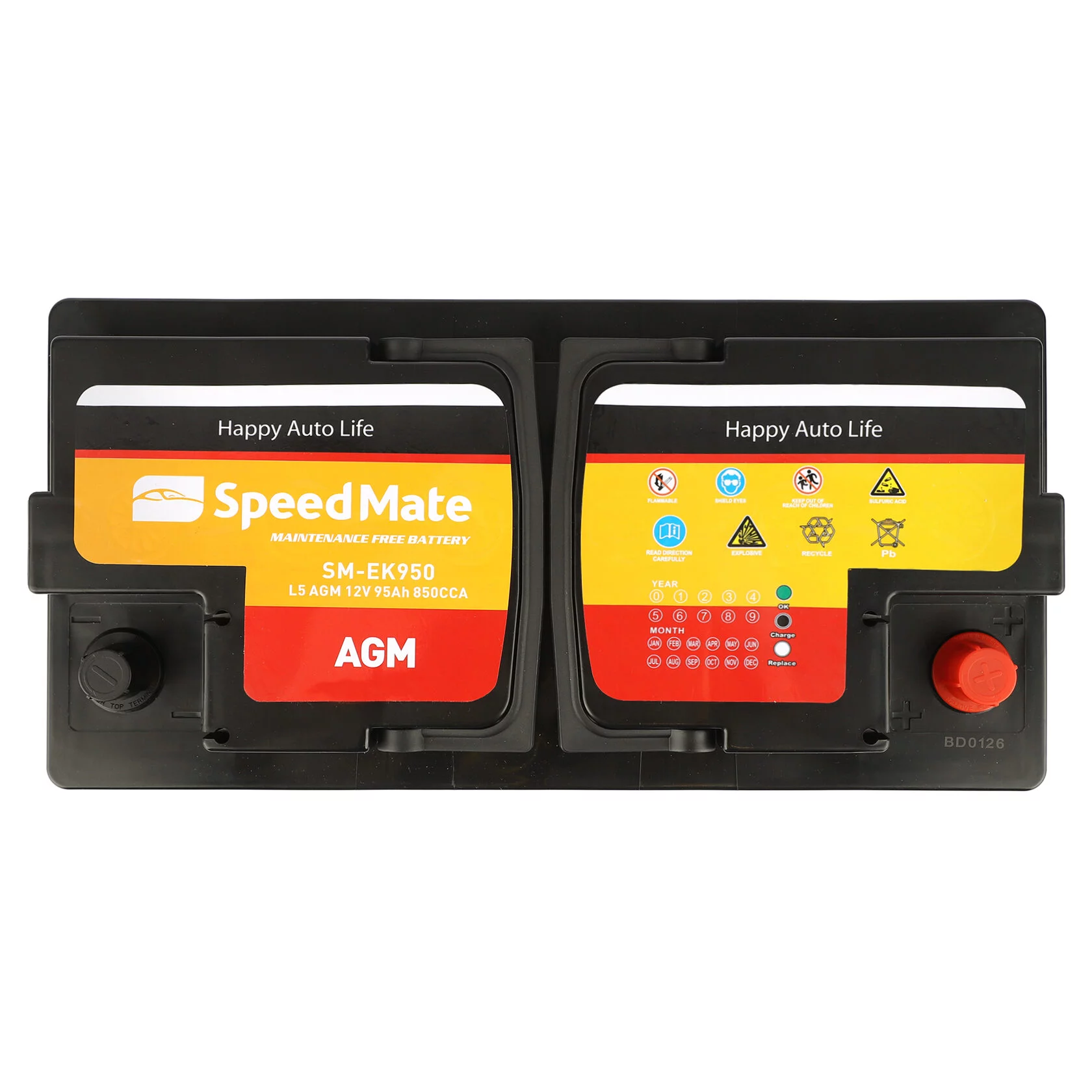Аккумулятор SpeedMate AGM ЕК 950, 95 А*ч R+, обратная полярность — изображение 2